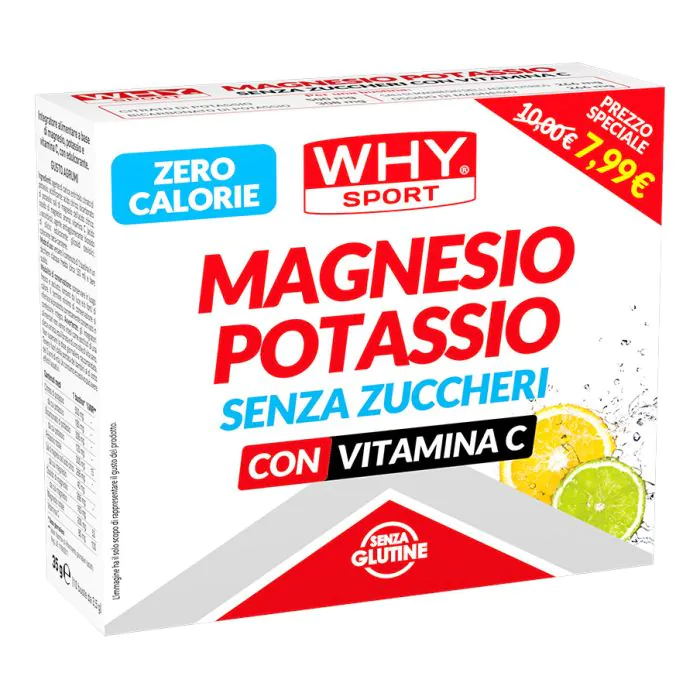Whysport magnesio potassio senza zuccheri 10 bustine agrumi Whysport magnesio potassio senza zuccheri 10 bustine agrumi