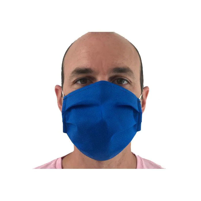 Ma04 mascherina tessuto non tessuto doppio strato colore blu 1 pezzo