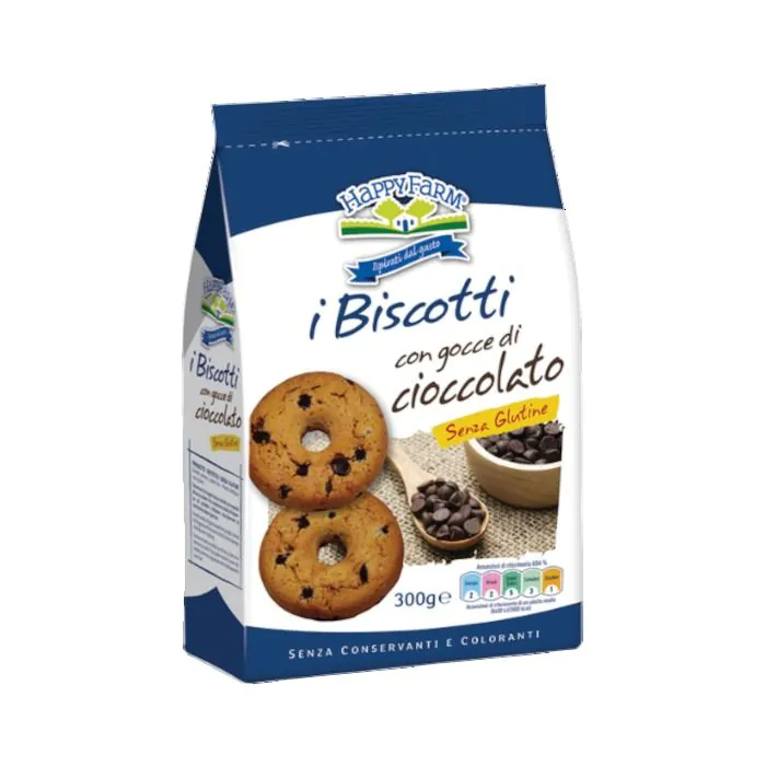 Happy Farm Biscotti Gocce Cioccolato 200g Happy Farm Biscotti Gocce Cioccolato 200g