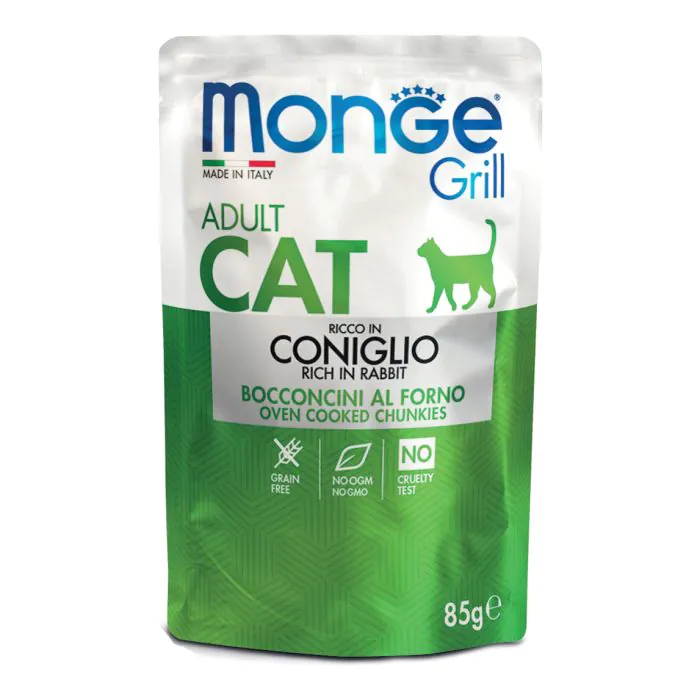 Monge Gatto Grill Busta Adulto Coniglio 85 Gr Monge Gatto Grill Busta Adulto Coniglio 85 Gr
