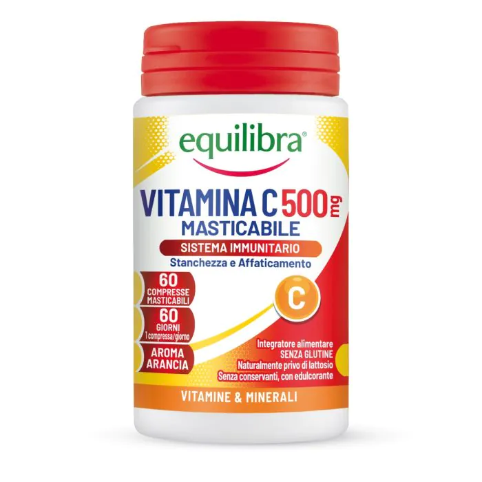 Equilibra Vitamina C 500 Integratore Sistema Immunitario 60 Compresse Masticabili Equilibra Vitamina C 500 Integratore Sistema Immunitario 60 Compresse Masticabili