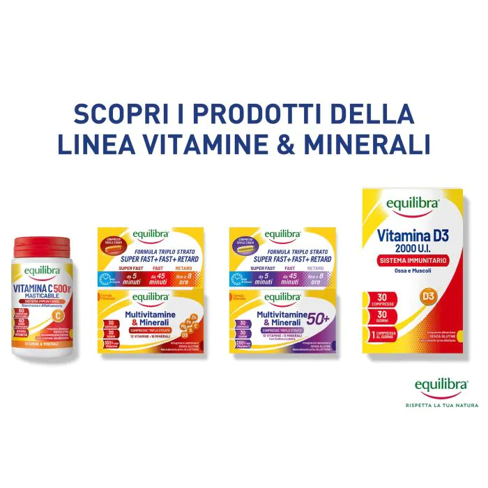 Equilibra Vitamina C 500 Integratore Sistema Immunitario 60 Compresse Masticabili
