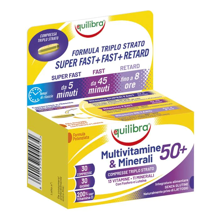 Equilibra Multivitamine & Minerali 50+ Integratore di Vitamine e Minerali 30 Compresse Equilibra Multivitamine & Minerali 50+ Integratore di Vitamine e Minerali 30 Compresse