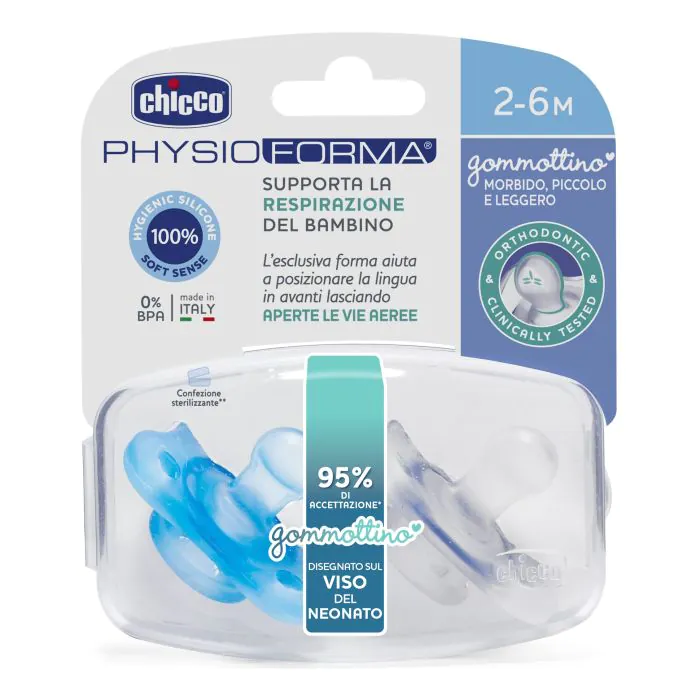 Chicco Gommottino PhysioForma Boy In Silicone Per Bambino 2-6 Mesi 2 Pezzi Chicco Gommottino PhysioForma Boy In Silicone Per Bambino 2-6 Mesi 2 Pezzi