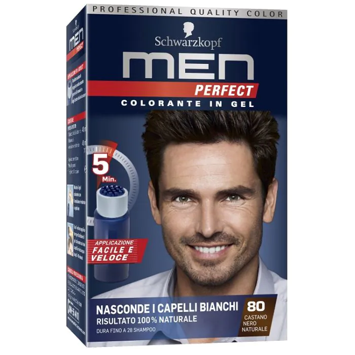 SCHWARZKOPF - Men perfect - colorante in gel n. 80 castano nero naturale SCHWARZKOPF - Men perfect - colorante in gel n. 80 castano nero naturale