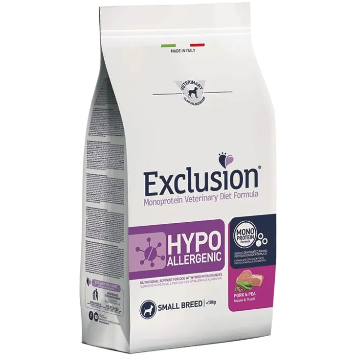 Exclusion Cane Diet Hypoallergenic Adulto Small Maiale & Piselli 2 Kg Exclusion Cane Diet Hypoallergenic Adulto Small Maiale & Piselli 2 Kg