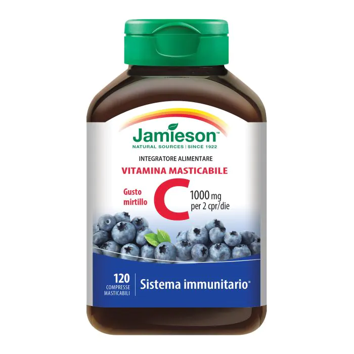 Jamieson vitamina c 1000 mirtillo 120 compresse masticabili Jamieson vitamina c 1000 mirtillo 120 compresse masticabili