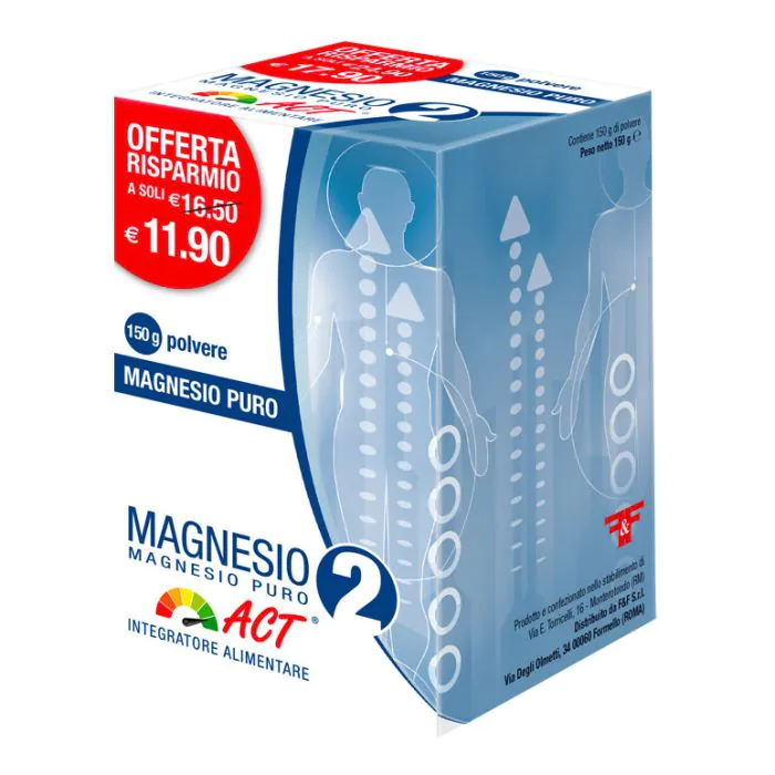 Magnesio 2 act puro polvere 150 g Magnesio 2 act puro polvere 150 g
