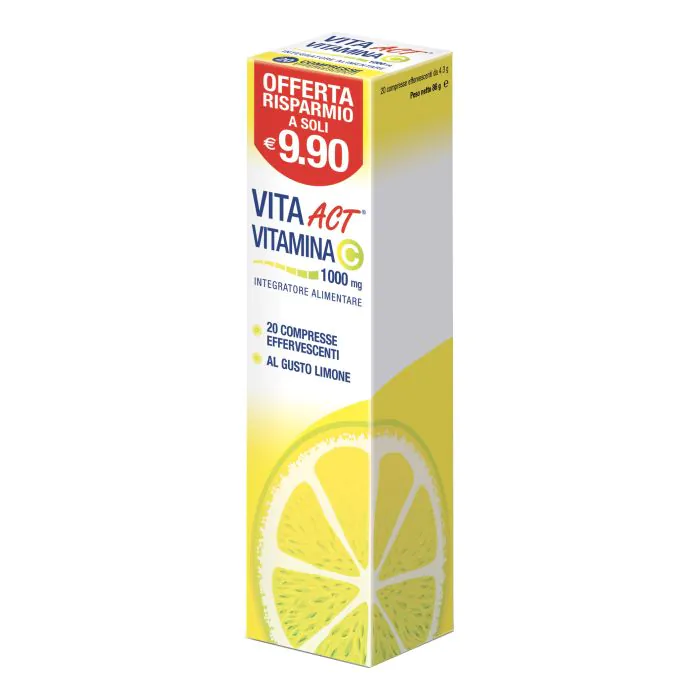 Vitamina c act 1000 20 compresse effervescenti Vitamina c act 1000 20 compresse effervescenti