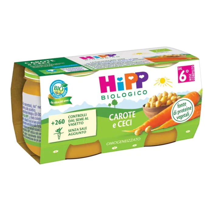Hipp bio omogeneizzato carote/ceci 2x80 g Hipp bio omogeneizzato carote/ceci 2x80 g