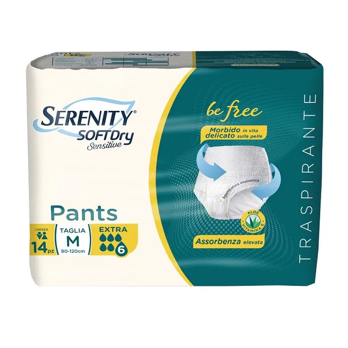 Serenity Soft Dry Sensitive Pants Extra Taglia M 14 Pezzi