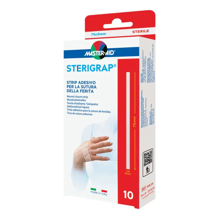 Master-aid sterigrap strip adesivo sutura ferite 75x3 mm 10 pezzi Master-aid sterigrap strip adesivo sutura ferite 75x3 mm 10 pezzi