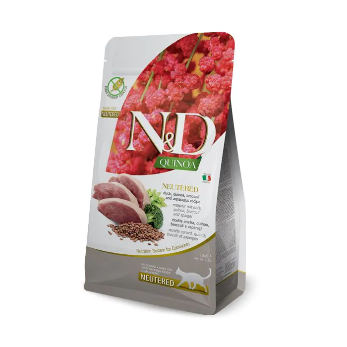 Farmina Gatto N&D Quinoa Neutered Anatra, Quinoa, Broccoli & Asparagi 300 Gr