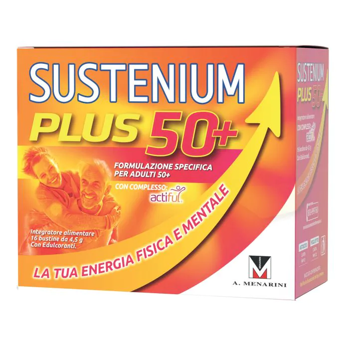 Sustenium Plus 50+ Integratore Per Energia Fisica e Mentale 16 Bustine Sustenium Plus 50+ Integratore Per Energia Fisica e Mentale 16 Bustine