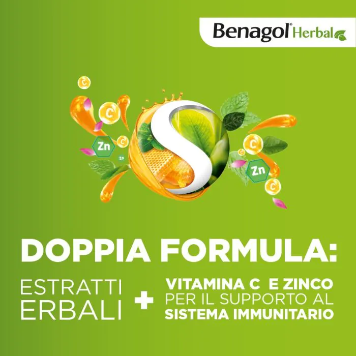Benagol Herbal Supporto Immunitario Integratore Gusto Miele 24 Pastiglie