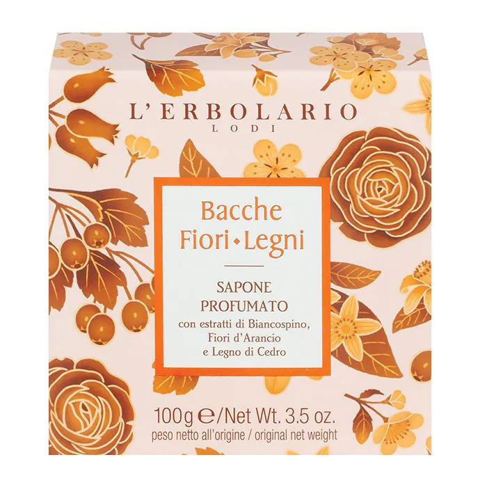 Bacche fiori legni sapone profumato 100 g Bacche fiori legni sapone profumato 100 g