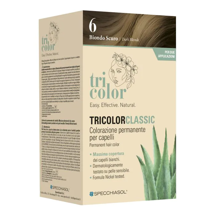 Tricolor classic 6 biondo scuro 2 tubi 50 ml + 2 shaker 50 ml + 4 bustine 8 ml Tricolor classic 6 biondo scuro 2 tubi 50 ml + 2 shaker 50 ml + 4 bustine 8 ml