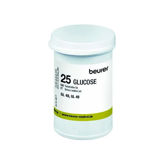 Strisce misurazione glicemia beurer per glucometro gl48/gl49 in flacone 50 pezzi