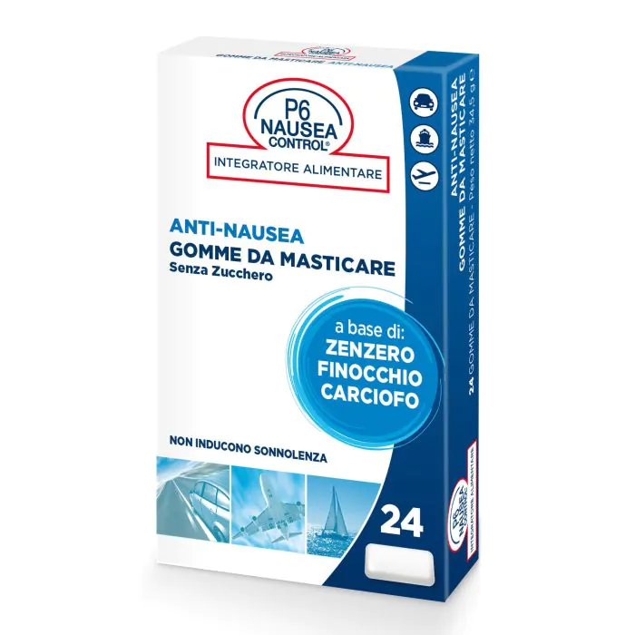 P6 nausea control 24 gomme da masticare senza zucchero P6 nausea control 24 gomme da masticare senza zucchero