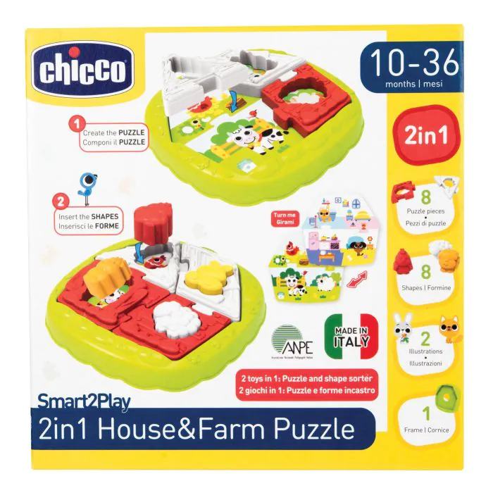 CHICCO GIOCO S2P 2IN1 HOUSE&FARM PUZZLE CHICCO GIOCO S2P 2IN1 HOUSE&FARM PUZZLE