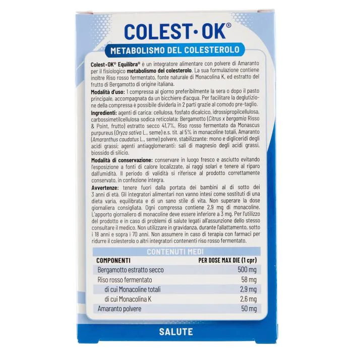 Equilibra Colest-Ok Integratore per il Colesterolo 20 Compresse