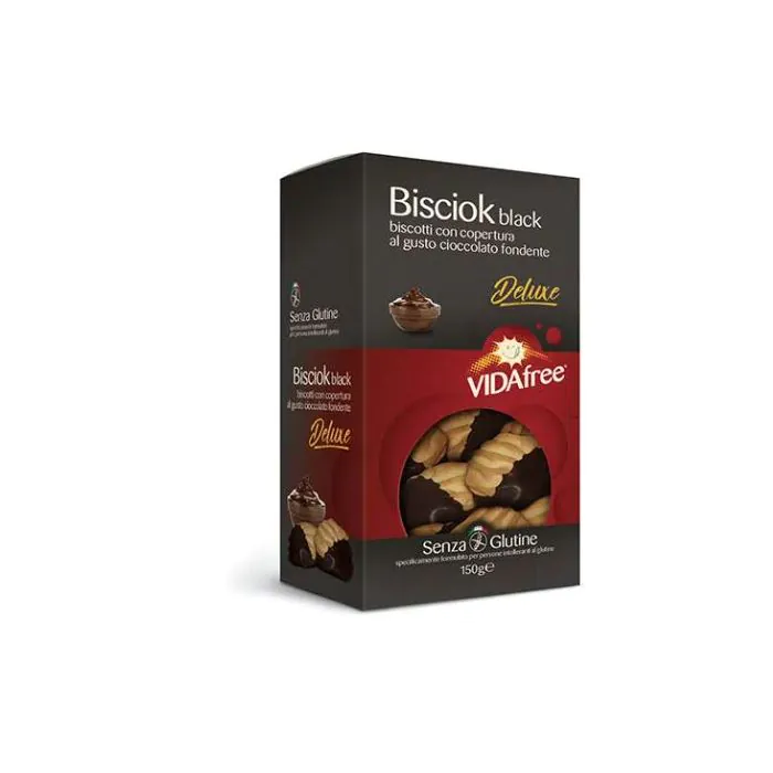 BISCIOK BLACK CIOCCOLATO FONDENTE VIDAFREE BISCOTTI SENZA GLUTINE 150 G BISCIOK BLACK CIOCCOLATO FONDENTE VIDAFREE BISCOTTI SENZA GLUTINE 150 G