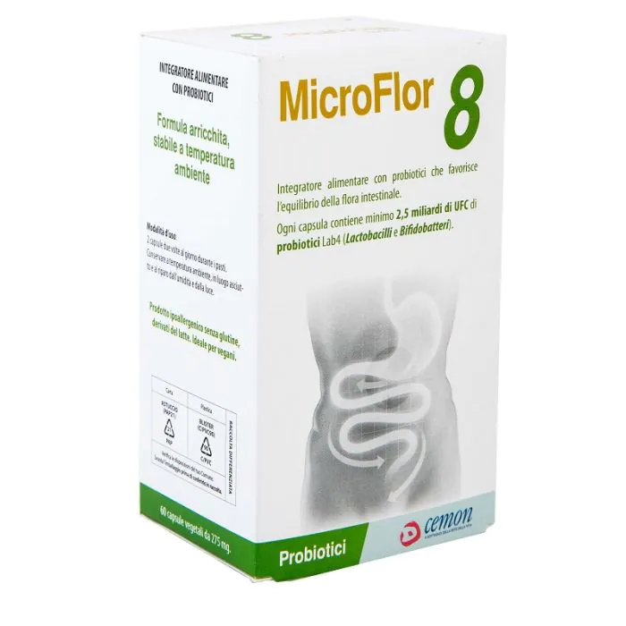 Microflor 8 60 capsule vegetali no frigo Microflor 8 60 capsule vegetali no frigo