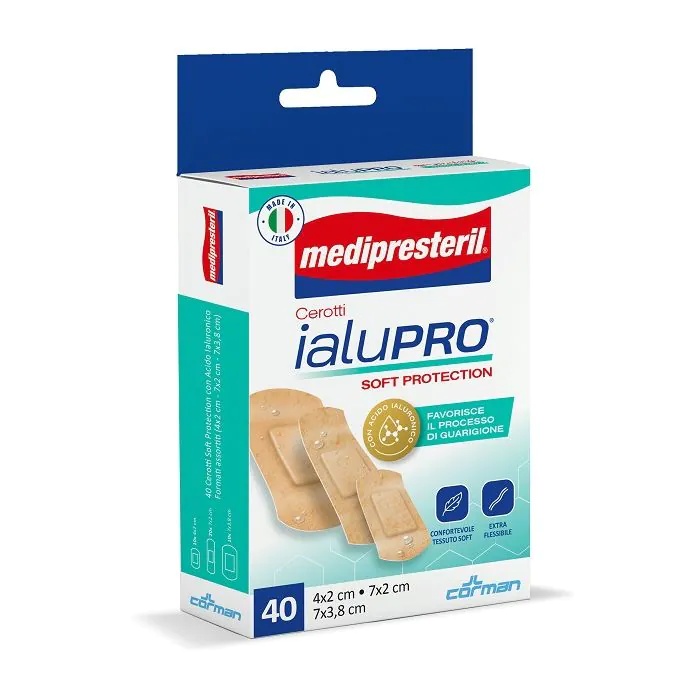 Medipresteril cerotti ialupro soft proteciont 3 formati assortiti 40 pezzi Medipresteril cerotti ialupro soft proteciont 3 formati assortiti 40 pezzi
