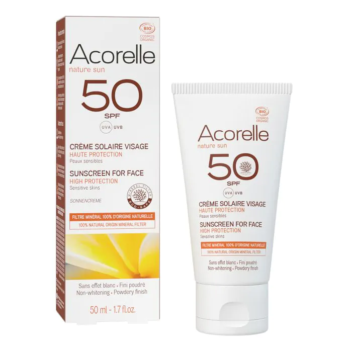 Acorelle crema solare viso bio spf50 50 ml Acorelle crema solare viso bio spf50 50 ml