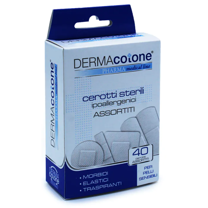 Cerotto ipoallergenico dermacotone misure assortite 40 pezzi Cerotto ipoallergenico dermacotone misure assortite 40 pezzi