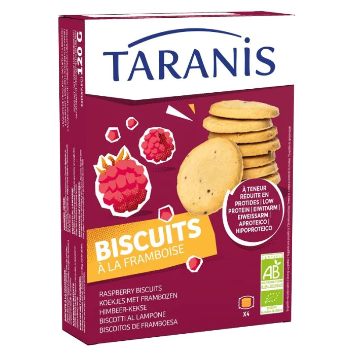Taranis biscotti frollini al lampone 120 g Taranis biscotti frollini al lampone 120 g