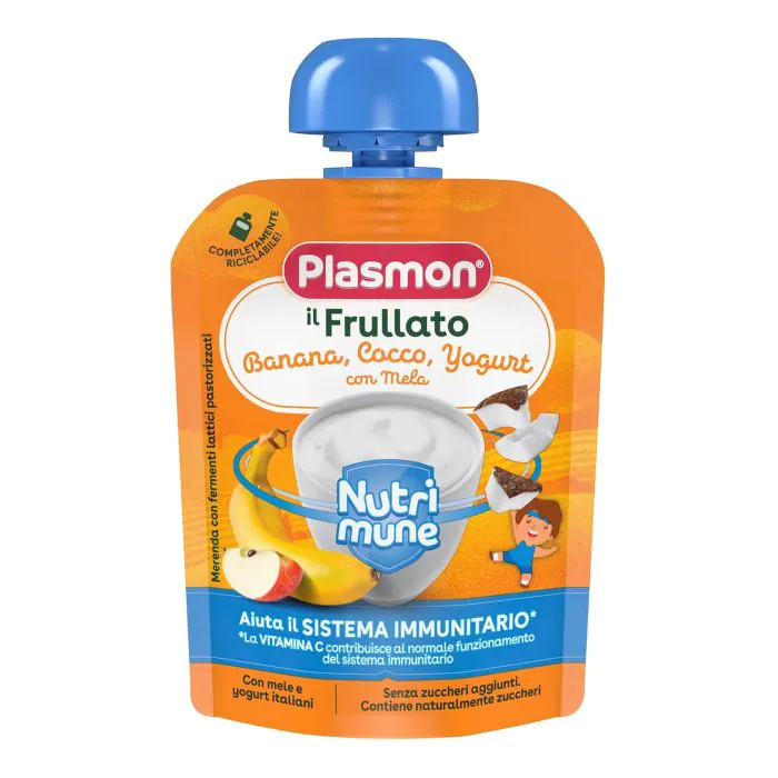 Plasmon nutri-mune banana/cocco/yogurt con mela 85 g Plasmon nutri-mune banana/cocco/yogurt con mela 85 g