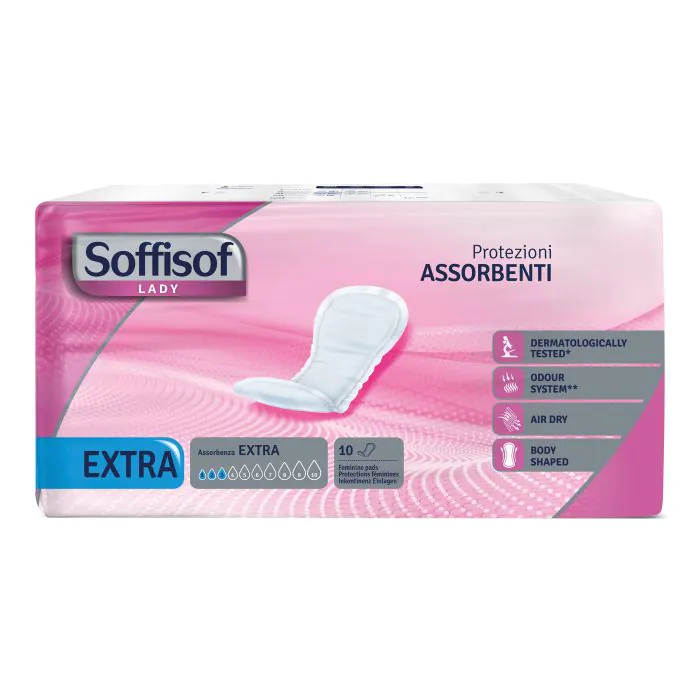 Pannolone per incontinenza sagomato soffisof lady extra 10 pezzi Pannolone per incontinenza sagomato soffisof lady extra 10 pezzi