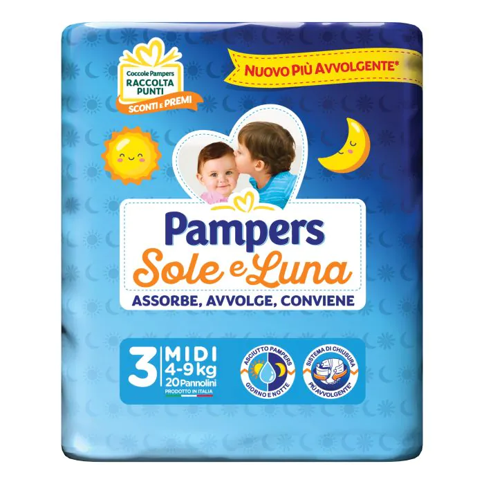 Pampers sole luna mididi 20 pezzi Pampers sole luna mididi 20 pezzi