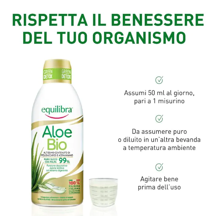 Equilibra Aloe Bio Integratore Aloe Vera Puro Depurativo 750 ml