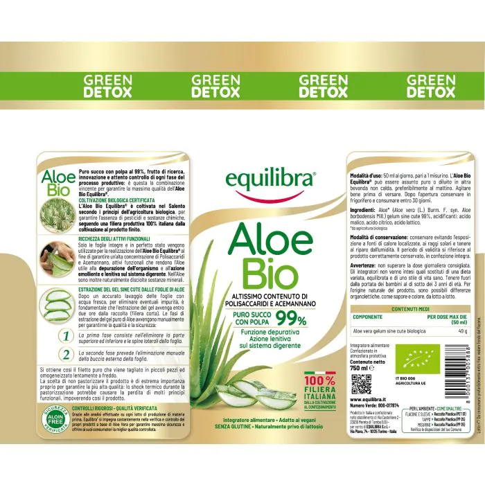 Equilibra Aloe Bio Integratore Aloe Vera Puro Depurativo 750 ml