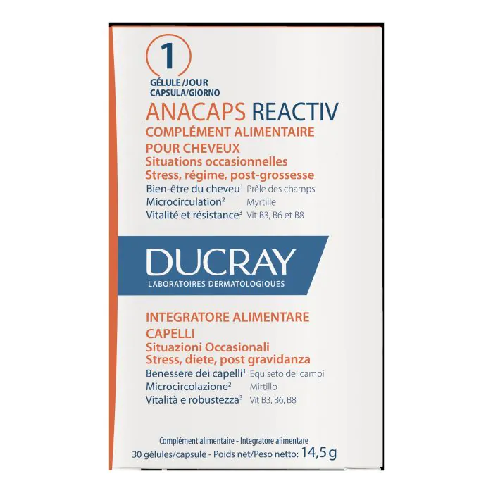 Ducray Anacaps Reactiv Integratore Per Capelli 30 Compresse Ducray Anacaps Reactiv Integratore Per Capelli 30 Compresse