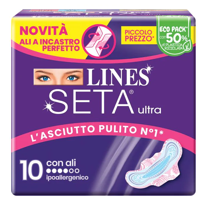 Lines Seta Ultra Con Ali 10 Pezzi Lines Seta Ultra Con Ali 10 Pezzi