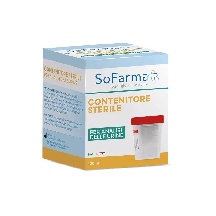 Contenitore urina sofarmapiu' in polipropilene da 120 ml