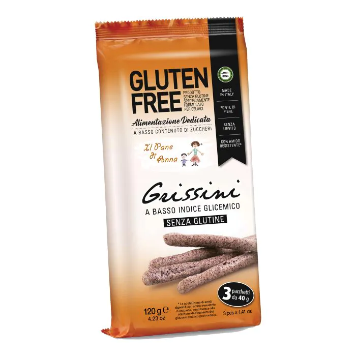 Pane anna grissini a basso indice glicemico 3 pacchetti da 40 g Pane anna grissini a basso indice glicemico 3 pacchetti da 40 g