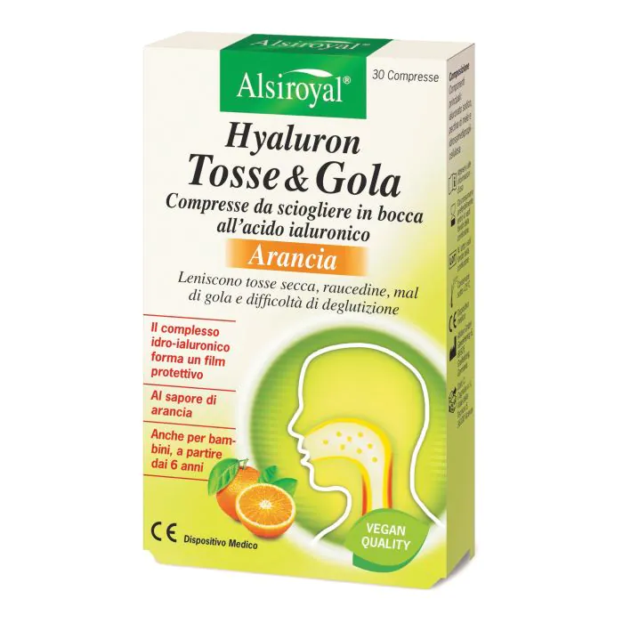 Hyaluron tosse&gola arancia 30 compresse Hyaluron tosse&gola arancia 30 compresse