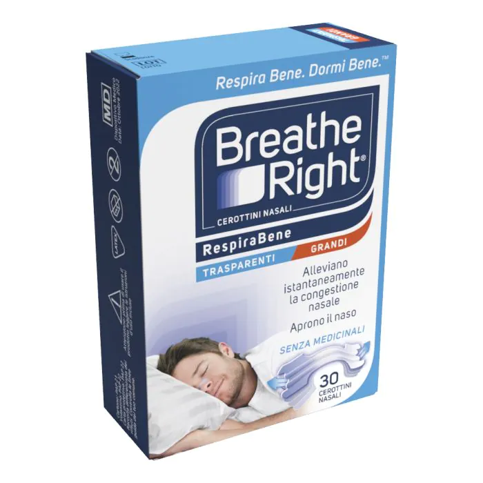 Cerotti nasali breathe right trasparenti grandi 30 pezzi Cerotti nasali breathe right trasparenti grandi 30 pezzi