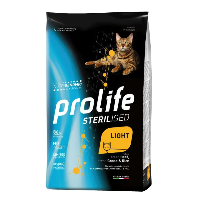 Prolife Gatto Sterilised Light Adulto Oca, Manzo & Riso 1,5 Kg Prolife Gatto Sterilised Light Adulto Oca, Manzo & Riso 1,5 Kg