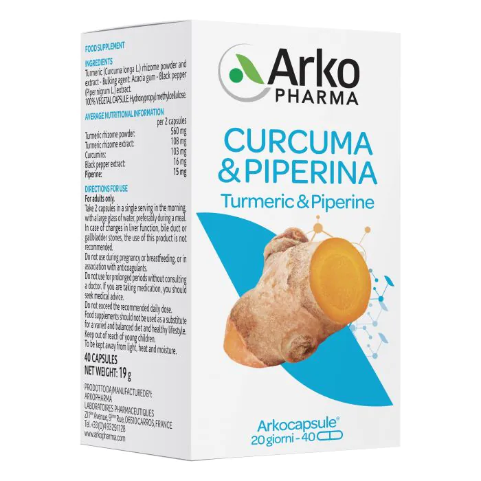 Arkocapsule Curcuma + Piperina 40 Capsule