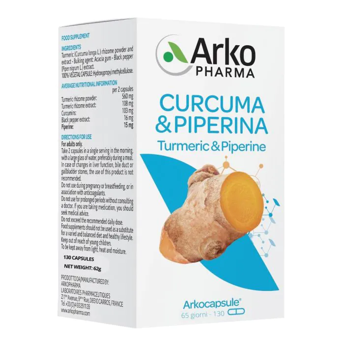 Arkocapsule Curcuma + Piperina 130 Capsule Arkocapsule Curcuma + Piperina 130 Capsule