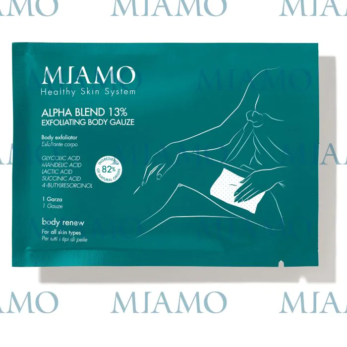 Miamo body renew alpha blend 13% exfoliating body gauze inbevute 1 busta Miamo body renew alpha blend 13% exfoliating body gauze inbevute 1 busta