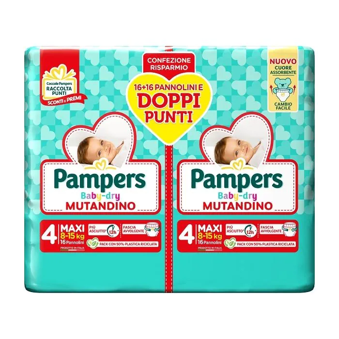Pampers baby dry pannolino mutandina maxi duo downcount 32 pezzi Pampers baby dry pannolino mutandina maxi duo downcount 32 pezzi