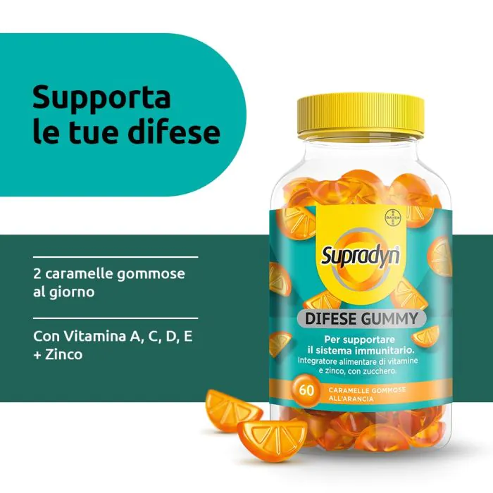 Supradyn Difese Gummy Vitamina C Vitamina D e Zinco 60 Caramelle