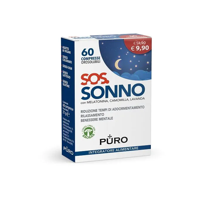 Puro sos sonno 60 compresse orosolubili Puro sos sonno 60 compresse orosolubili