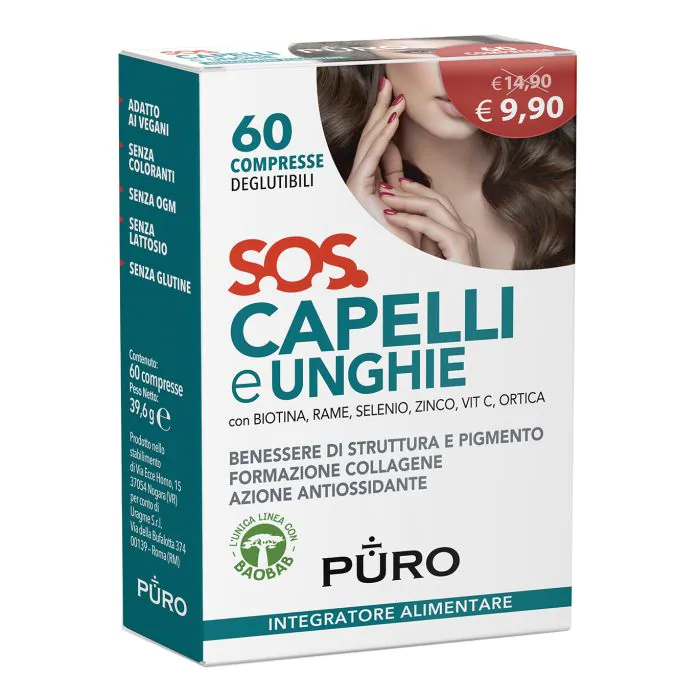 Puro sos capelli&unghie 60 compresse deglutibili Puro sos capelli&unghie 60 compresse deglutibili